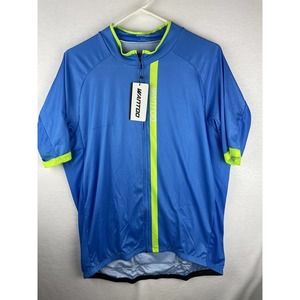 Wantdo Men's Cycling Jersey 2XL Jersey Short Sleeve Blue